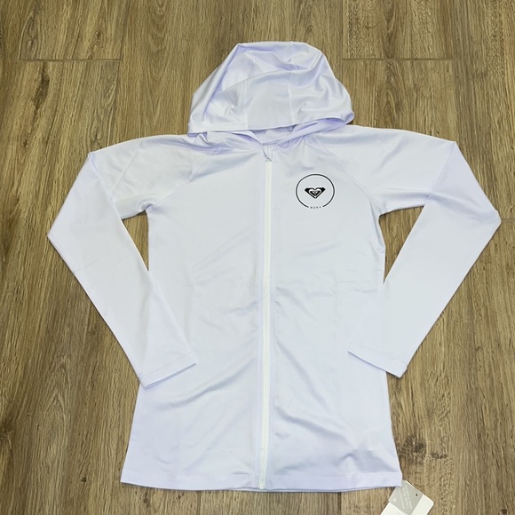 🔥 ROXY Essentials Long Sleeve Hooded Zip Rashguard for Women 🔥 - Picture 2 of 7